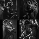 **saint Michael archangel warrior full body flowy vibe black and white holding sword photography --v 7.0** - <@819073620625981460> (fast)