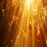 **Divine golden light rays descending from heaven onto floating elemental symbols (fire flame, water droplet, air swirl, earth crystal), angelic wings in background, warm amber and gold color palette, hyper-realistic spiritual energy, cinematic photography --ar 4:1 --v 6.0** - Upscaled (Subtle) by <@900787127892180992> (relaxed)
