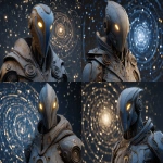 **<https://s.mj.run/C1JytmATft8> futuristic watcher sentinel in weathered bronze armor, glowing yellow eyes beneath a sleek helm, observing a holographic almagest spiral galaxy grid, dramatic cinematic lighting, Unreal Engine-style, ultra HD 8K --ar 3:2 --exp 25 --p j5vl1fh --iw 2 --v 7.0** - <@106534493057220608> (relaxed)
-# Create, explore, and organize on [midjourney.com](<https://midjourney.com/imagine?from_discord=1>)