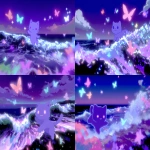 **a cute cat chasing butterflies near the ocean waves --sref 2707741649 3685607445 4085918670 --v 7.0 --ar 3:2 --p jxedwsk r9zzeex** - Variations (Strong) by <@937851746712186921> (relaxed)