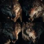 **aggressive wolf with intimidating eyes showing his teeth, dramatically lit , hyper realistic qualities, unreal engine,** - Variations (Strong) by <@973572765686829076> (fast, stealth)