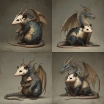 **a creature with an opossum mother and dragon father** - Variations (Strong) by <@414172407717429259> (fast)