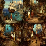 **In the style of The Curse of Monkey Island. ScummVM classic PC point-and-click adventure game. Captain, the wind is perfect, sails ready, ten knots, set sail for fun! Watch out me boys, there be coral reef ahead! LeChuckie --sref <https://s.mj.run/S-zv0CrnfeI> <https://s.mj.run/PG3rTwrGYuo> <https://s.mj.run/UJonG0eM1DM> <https://s.mj.run/RGiOlEOwlkE> <https://s.mj.run/5Nk0ycRLEA8> <https://s.mj.run/Q_TXURgYSks> --ar 5:4 --p v96al3j** - <@538878031226470440> (relaxed)
-# Create, explore, and organize on [midjourney.com](<https://midjourney.com/imagine?from_discord=1>)
