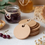 **okrągłe zawieszki informacyjne z dziurką w środku, na produkty takie jak: dżemy, zawieszki hotelowesoki, powidła, naturalne produkty --s 50 --raw** - Image #1 <@1107369841507172413>