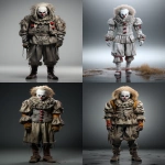 **Full-length image of a character, character asset on a gray background, 3D character on a gray background in full length, clown from the horror movie IT --ar 11:16 --s 250 --v 5.2** - <@1075356562295635968> (fast)
-# Create, explore, and organize on [midjourney.com](<https://midjourney.com/imagine?from_discord=1>)