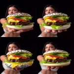 **<https://s.mj.run/f-2e9tfy9B8> unveil a new hamburger called "KETO BURGER" advertisement for a burger with double burger patty and melted cheese and a big piece of butterleaf lettuce and a big slice of tomato in a white bun made from egg whites with black and white sesame seeds on the bun, the bun looks like an omelette made from the white part of the egg only, dark background --no paper under the burger --no fried egg --v 7.0 --ar 2:3** - Variations (Region) by <@1103975769467789322> (relaxed)