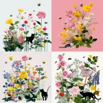 **a children's book illustration loose scribble of flowers, a cat, a mouse, bees and butterflies, for Vogue --ar 9:11 --q 2 --p s7fydcn --v 7.0 --raw** - <@1059292469474373672> (fast, stealth)