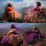 **Cosmography diaphanous double exposure featuring an avant-garde wheelchair disability accessible plus size couture double exposure over a spellbinding natural landscape wind blowing wistfully --ar 4:5 --p q9xn9xy** - <@948741381743083580> (relaxed)