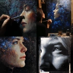 **create the first layer of base painting for an abstract art of middle aged portrait of a woman and also of twinkling mysterious expanse of the cosmos superimposed on one another. Black background. Use dark colours akin to dark, moody library or whiskey lounge.** - <@1084960975586869341> (relaxed)
-# Create, explore, and organize on [midjourney.com](<https://midjourney.com/imagine?from_discord=1>)
