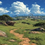 **a large artistic poster composition of open World environments blending seamlessly together lush green fields, stone paths, distant futuristic city skylines, and a giant ferris wheel in the background merge multiple landscapes with smooth transitions and layered depth, open spaces for characters and logo placement, high-detail grass, trees, rocks, and soft light shadows ultra realistic yet stylized gaming world aesthetic, cinematic lighting, vibrant color palette, immersive 3D render style, epic metaverse, it's to be a poster artwork, atmosphere, no text, no borders, 16:9 ratio --v 7.0 --ar 9:16 --q 4 --chaos 25 --s 750 --raw** - Image #1 <@872190420770250814>