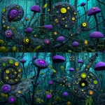 **Ammonite Amanita Circuitry, SciFi, psychedelic, blacklight, abstract --s 600 --c 30 --p vny9b7c** - Variations (Strong) by <@1071135204846096475> (relaxed)