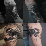 **create a black and gray tattoo design of the comic character venom with tendrils shooting out from the tattoo, he is growling, cinematic lighting --ar 2:3** - <@809065670557564979> (fast)
-# Create, explore, and organize on [midjourney.com](<https://midjourney.com/imagine?from_discord=1>)