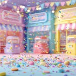 **colorful and festive background for a gachapon store grand opening, soft lighting, confetti, capsule toys scattered around, gashapon machines in the background, kawaii style, Instagram post layout, bright and cheerful, pastel tones, modern clean composition --ar 4:5** - Image #3 <@1244833739805036605>
