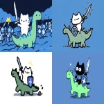 **cute medieval cat rides a diplodocus into battle --ar 3:2 --sref 2854935263 --profile u22owga ne2iv4e** - <@937851746712186921> (relaxed)
-# Create, explore, and organize on [midjourney.com](<https://midjourney.com/imagine?from_discord=1>)