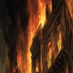 **serious comic book art of a bunrning house in london, burning white stone house, st james street, by night, victorian london, huge fire in the dark --ar 7:2 --raw --v 7.0** - Image #1 <@318345169080549377>