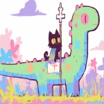 **cute medieval cat rides a diplodocus into battle --ar 3:2 --sref 1198707268 --profile xd6tqqy --sw 400 --stylize 800 --niji 6** - Image #4 <@937851746712186921>