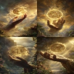 **a divine hand emerging clearly from a swirling cloud, holding a large glowing golden coin with a prominent Bitcoin symbol in the center. The hand is detailed and realistic, as if from a live-action film. The coin floats in front of the hand, shining brightly with golden light, surrounded by mystical sparkles. The background shows golden rays, a garden and a distant mountain path, everything in magical fantasy style, hyper-realistic, cinematic quality. --ar 7:12 --v 7.0 --raw** - <@1082409841915601038> (relaxed)
-# Create, explore, and organize on [midjourney.com](<https://midjourney.com/imagine?from_discord=1>)
