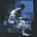 **Institutional digital-art collage: classical human form intersected by precise grids, data blocks, and abstract system graphics. Temporal layering suggests past, present, and future compressed into one visual field. No illustration, no narrative only structure, memory, and anticipation. Dark navy blue accents, restrained palette, sharp contrast, editorial clarity, high-end art prize aesthetic. --ar 4:5** - Image #3 <@1040897715137163265>