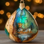 **Inside the Opalized Wood Christmas ornament the whimsical cute cat sits. Zoom in. --sref <https://s.mj.run/C7m__ewsxOQ> --oref <https://s.mj.run/gOiWMXH1Co4> --p 6oeiqt9 --raw** - Image #2 <@639231094968942592>