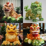 **A chinese lion dancer made of gold coins and cabbage --chaos 15 --style raw --v 6.1** - <@936929561302675456> (relaxed)