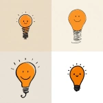 **The image is a simple illustration of a light bulb with a smiley face. The bulb is orange in color and has a black outline. It has a round shape with a small opening at the top and a curved line at the bottom. The light bulb is surrounded by small black lines that form a spiral-like pattern. The overall design is simple and minimalistic vector illustration in white background. --raw** - <@924967683852746793> (relaxed)