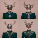 **woman wearing a mahogany moose mask, in the style of baroque-punk, thriftcore, outsider art, clockpunk, album covers, light orange and dark magenta, illustrative satire --ar 45:56 --s 750 --p 248jcws --v 7.0** - Variations (Strong) by <@1007106543935823902> (relaxed)
-# Create, explore, and organize on [midjourney.com](<https://midjourney.com/imagine?from_discord=1>)