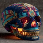 **patchwork beads telomere skull glowing LED Native American --s 250 --v 7.0 --ar 3:4** - Image #4 <@974789918188535848>