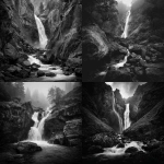 **waterfall black and white photography --v 7.0** - <@819073620625981460> (fast)
