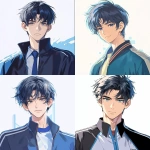 **Yu Wenzhou from The King's Avatar, vintage manga style, retro anime illustration, half-length portrait, short soft dark blue-gray hair, side-swept bangs, deep blue-gray eyes, wearing a zip-up high collar sports jacket, looking calm and gentle, slight smile, cold desaturated tones, white background, paper texture, halftone shading, clean inking, soft lighting, Showa-era print style <https://s.mj.run/HhoLUNT8Mrc> --niji 6** - <@762679659153850410> (relaxed, stealth)
-# Create, explore, and organize on [midjourney.com](<https://midjourney.com/imagine?from_discord=1>)