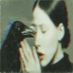 **Tilda Swinton with raven, glitch art daguerreotype, collodion rot with crepe border --sref 275192691 1958632036 1430290407 3311227420 --ar 16:9 --s 1000** - Image #4 <@1057110090387296366>