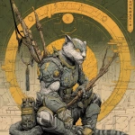 **scifi comic book style, futuristic cat warrior, scifi comic book style** - Image #1 <@186377350642925568>