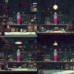 **pixel art spritesheet of high tech lab for a side scrolling game, pink embreo of baby beholder monster in water glass tube --v 7.0** - Zoom Out by <@758874491680981014> (fast)
-# Create, explore, and organize on [midjourney.com](<https://midjourney.com/imagine?from_discord=1>)