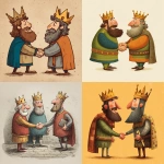 **a cartoon depiction of kings: A man is as good as his word. Remember, your word is your bond. The kings, wearing their crowns, shake each other's hands.** - <@1066298563220484147> (fast)
-# Create, explore, and organize on [midjourney.com](<https://midjourney.com/imagine?from_discord=1>)