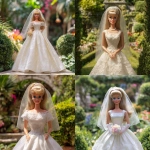 **a 1980’s Barbie doll standing in a wedding gown. The dress is a-line. The veil is simple and short. In the background is a beautiful manicured garden. Ultra realistic, highly detailed, photorealistic. HD --v 7.0** - <@1327691479602298971> (fast, stealth)