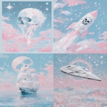 **☠️🚀👾💫🌟🌌🌠 --sref 6035664444 --sw 1000 --exp 100 --stylize 1000 --ar 4:5 --q 4** - <@948741381743083580> (relaxed)