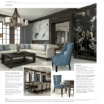 **"action": "image_generation", "action_input": "An ultra-high-definition interior design rendering of a luxurious living room and adjacent dining room, connected by an open archway or continuous wall treatment. The style is 'Modern Classic' with touches of Chinoiserie. The living room features the previously established design: dark wood wainscoting, charcoal grey upholstered wall panels, a classic tufted Chesterfield sofa in cream, a rectangular dark wood coffee table, and a blue velvet arm chair with dark wood frame. The room also has the black Chinoiserie cabinet with bird and floral motifs from the user's shop, placed strategically. Chinoiserie ginger jars are on a console table. The dining room continues the same wall paneling and flooring. It features a classic dark wood dining table with elegant, carved legs, surrounded by upholstered dining chairs in a subtle patterned fabric (e.g., damask or light brocade) that complements the blue and cream palette. A grand Chinoiserie buffet cabinet (similar to the user's tall cabinet with horsemen or the black floral one) is against one wall. A chandelier with a classic design hangs above the dining table. The camera angle should be a wide shot, showcasing both rooms, as if preparing for a slow, smooth camera pan that would highlight the continuity and elegance of the entire space. The lighting is warm and inviting."** - Image #1 <@1259916559262941226>