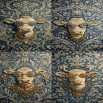 **<https://s.mj.run/BENSP7WwF18> a small size cow wearing sunglasses and gold jewelry in the center of an intricate, blue-patterned wallpaper, in the style of the renaissance. --ar 13:25 --iw 3** - <@1103975769467789322> (relaxed)
-# Create, explore, and organize on [midjourney.com](<https://midjourney.com/imagine?from_discord=1>)