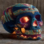 **patchwork beads telomere skull glowing LED Native American --s 250 --v 7.0 --ar 3:4** - Image #1 <@974789918188535848>