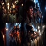 **a cinematic still of 20 wild west criminals chained and restrained inside a carriage of a heavily fortified steam train, prisoners are standing in rows, they are blindfolded, a Ridley Scott film --ar 7:3 --s 250 --v 7.0 --p tvxiigz** - <@873411100627042354> (fast)
-# Create, explore, and organize on [midjourney.com](<https://midjourney.com/imagine?from_discord=1>)