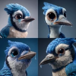 **blue jay, cartoon 3D. crying - tear falling from eye --v 7.0** - <@1093173312164745367> (fast)