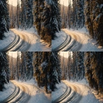 **snowy raod in the Canadian Rockies, afternoon light, icy curves winding through snow-covered pine trees, Jamaican flag painted on a sign, vintage 1980s sports film aesthetic, cinematic lighting, subtle bokeh, 35mm lens perspective, eye level perspective, crisp winter air, packed snow trails, rustic Olympic signage, nostalgic and inspirational mood, filmic color grading, inspired by Cool Runnings --v 6.0 --raw --ar 103:45** - Pan Right by <@1108527117265797270> (fast)
-# Create, explore, and organize on [midjourney.com](<https://midjourney.com/imagine?from_discord=1>)