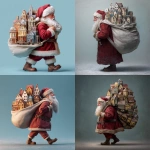 **santa carrying a bag full of houses** - <@1215227399508332544> (fast)