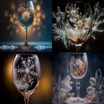**snowflake macrophotography, wineglass, flowers, sparkle, reflections, --ar 3:2 --v 4** - <@1026022059739987969> (fast)