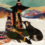 **Warrior witch thundersnowpunk with long braids and stylized warrior witch’s hat and badger companion in the snow --sref 1999999999 1999999991 416557976 2252558232 698008135 1078492728 2187294478 217414415 416417418 7337 80085 696969 47 73 97 100 --sv 4 --niji 6 --p grjlt42 --raw** - Image #2 <@948741381743083580>