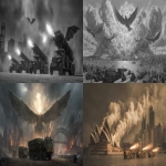 **The greatest winged leviathans destroying Sydney with nuclear explosive warheads mounted on 21,000 kiloton multiple rocket launcher trucks Harlem renaissance --ar 7:3 --v 7.0** - <@234196445576691713> (fast)
-# Create, explore, and organize on [midjourney.com](<https://midjourney.com/imagine?from_discord=1>)