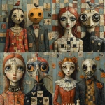 **A full-length picture of a couple of a woman and a man with chess, mask multicolor, fish, bird, painting by Naoto Hattori, Didier Lourenço, Kelly McKernan and Hieronymus Bosch --quality 2 --stylize 750 --v 6.1** - <@1051616081585905745> (relaxed)
-# Create, explore, and organize on [midjourney.com](<https://midjourney.com/imagine?from_discord=1>)