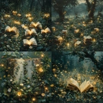 **A surreal garden where books grow like flowers among emerald grass and ivy, pages glowing softly under misty light, fantasy oil painting with golden highlights, detailed brushwork, mysterious and poetic atmosphere, high-quality illustration, square format. --ar 1:1 --v 6.0 --stylize 900** - <@1368687980944031764> (fast)