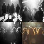 **sunlight coming through and a group of girls walking together, maybe from the back these ladies are professional and get along very well, not focus on faces --v 7.0** - <@1252063252683296788> (fast)