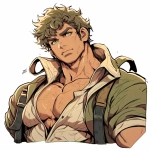 **original anime character, hand-drawn portrait style, thick bold outlines, clean cel-shading, visible sketch lines, crosshatching on fabric folds and underlying anatomy, ultra-detailed line art with zero clutter, sharp and defined facial features, full-color rendering, high visual clarity of face and body, character-centered composition include multiple perspective variants: frontal heroic close-up (face and torso squared), three-quarter angle showing jawline and stance depth, low-angle upward shot for size and presence, high-angle downward for clothing detail, side profile close-up with flowing fabric and sharp expression uncluttered background, zero special effects, only character and clothing, emphasis on silhouette, expression, pose, and detailed costume, anime character design with clear visual logic --niji 6 --raw** - Image #4 <@266429059049848832>