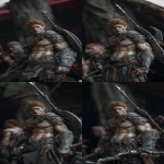 **Realistic 3d rendering. Epic battle scene. pregnant, Hyper muscular young elf with protruding stomach, handsome, tall, square jaw, short curly red hair, bright silver eyes, full bow-shaped bow-shaped, lips, defined muscles, vascular, freckles, pregnant belly, tattoos, square jaw, masculine features, handsome, short curly red hair, hyper oversized muscles, massive muscular arms, massive muscular biceps, massive muscular forearms, massive muscular legs, massive muscular thighs, massive muscular calves, hyper massive muscles, wearing leather armor, huge muscles, handsome, carrying large sword, running into battle. Realistic. --ar 9:16** - Zoom Out by <@1222981214734913607> (fast)
-# Create, explore, and organize on [midjourney.com](<https://midjourney.com/imagine?from_discord=1>)